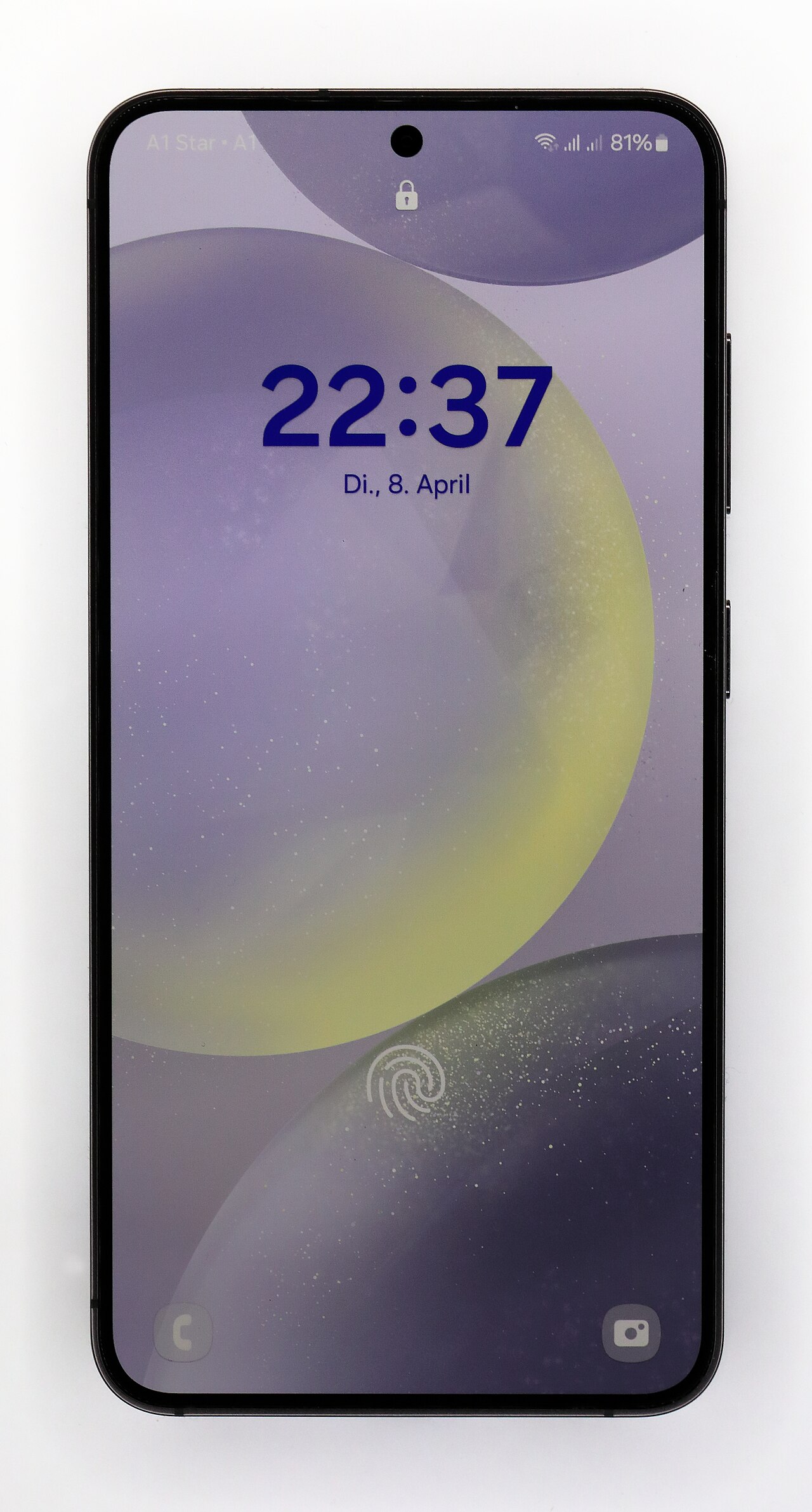 Modern Samsung Galaxy phone lock screen showing notifications on One UI