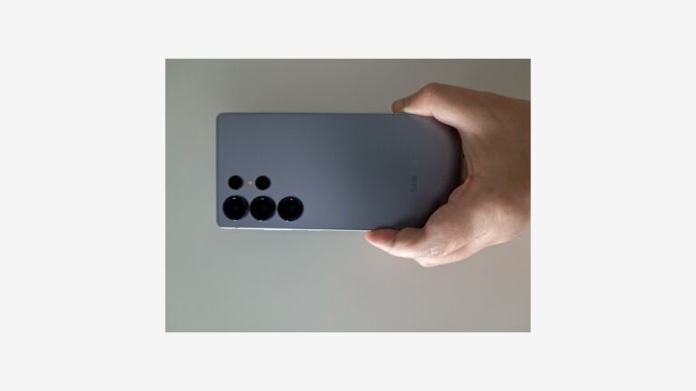 Samsung Galaxy S25 Ultra held in hand, representing Quick Share on Android
