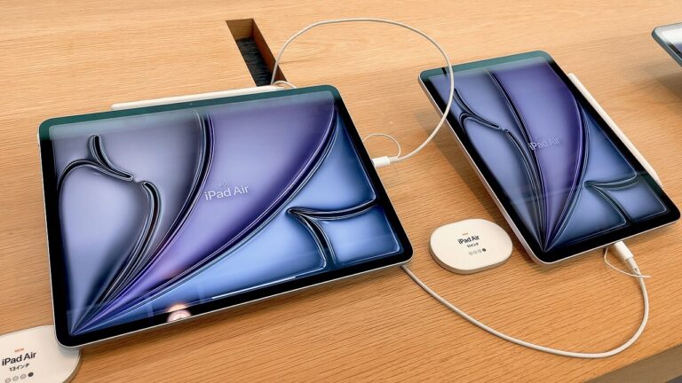 Modern iPad Air tablets on display, illustrating iPad Wi-Fi connectivity